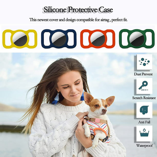 Silicone Protective Case Lightweight Soft Anti Scratch Anti Lost Red 1Pack Protective Case Compatible for GPS Tracker Fit for Dog Cat Collar Accessories Pet Loop Holder 